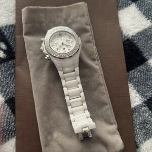 Michele White with Diamonds Women's Watch